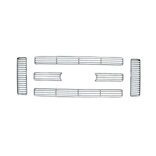 Fits 2008-2010 ford superduty xlt/lariat 6pc. abs chrome grille overlay