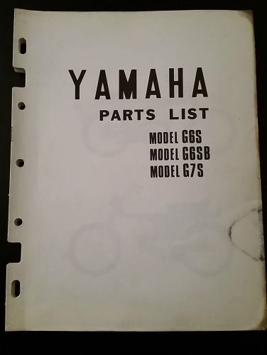 Yamaha model g6s/g6sb/g7s parts list