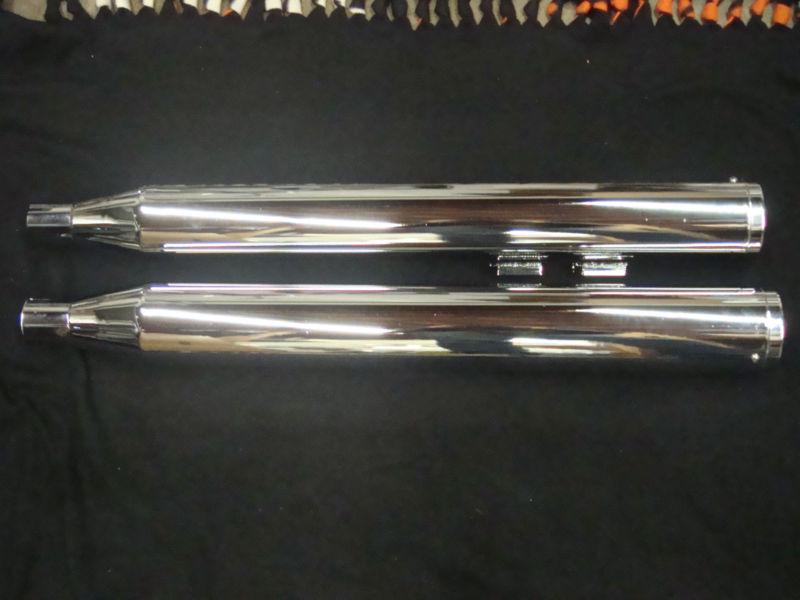 Exhaust slip-ons (chrome) for touring models 84 to 12