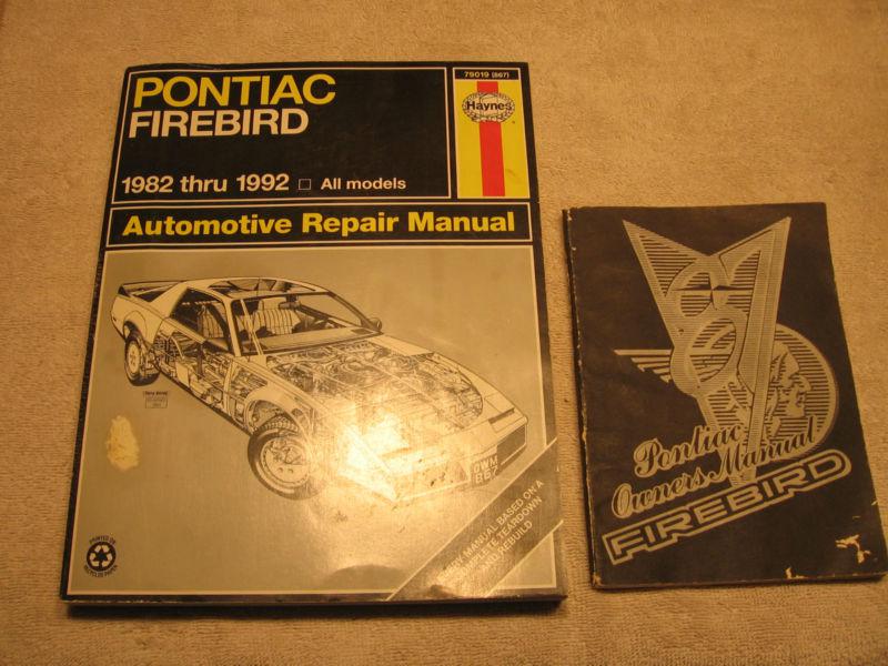 Two 1987 firebird manuals, haynes repair & an oem owners manual 