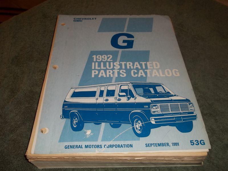 1992 chevrolet gmc g van parts & illustration catalog 87 86 87 88 89 90 84 83 