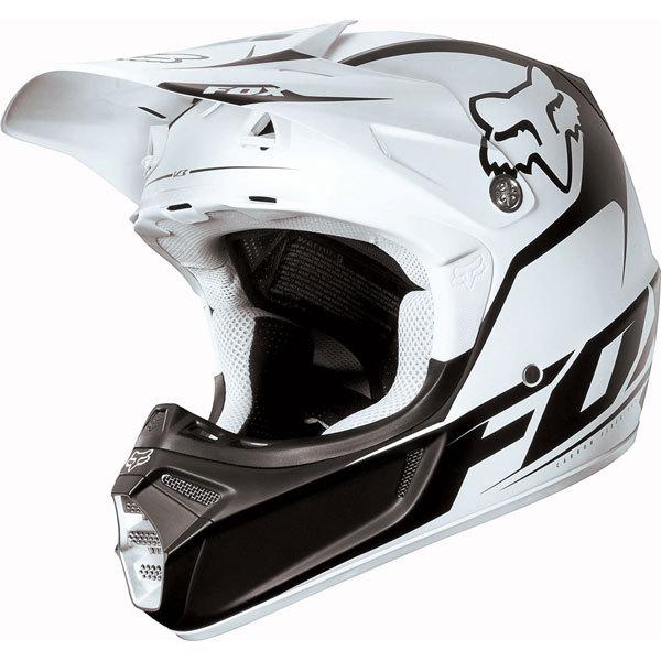Matte white s fox racing v3 fathom helmet 2013 model
