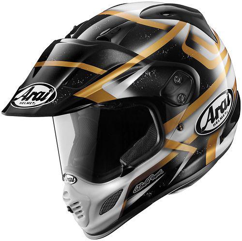 Arai visor for xd4 motorcycle helmet - black/white/gold