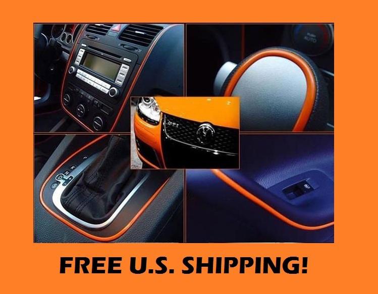 12' orange interior exterior seat gauges tail light molding trim kit 1/8'' wide