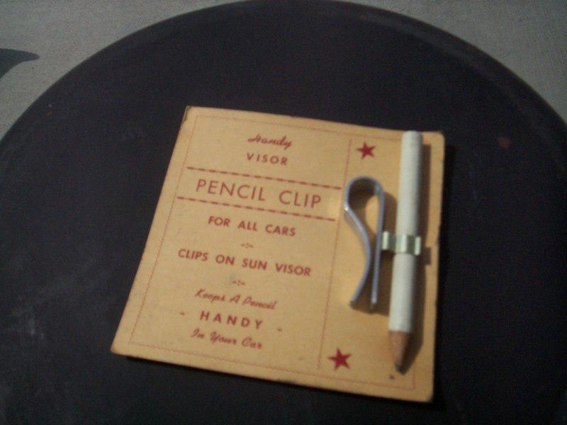 Vintage accessorie pencil paper clip visor chevy gm 37 38 39 41 deluxe fleetline