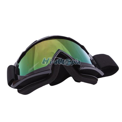 New windproof motorcycle helmet goggles colorful lens glasses black 1196