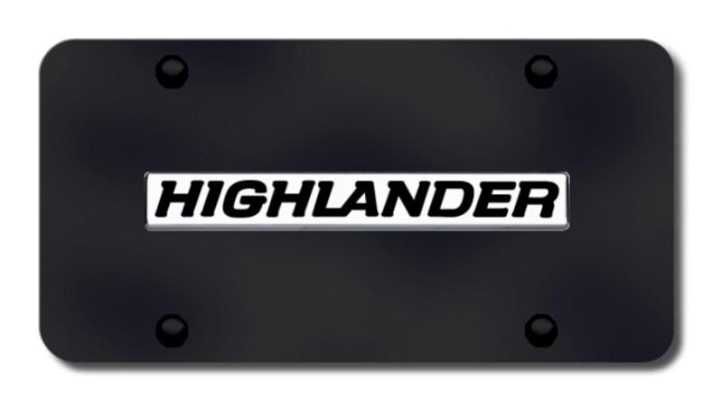 Toyota highlander name chrome on black license plate made in usa genuine