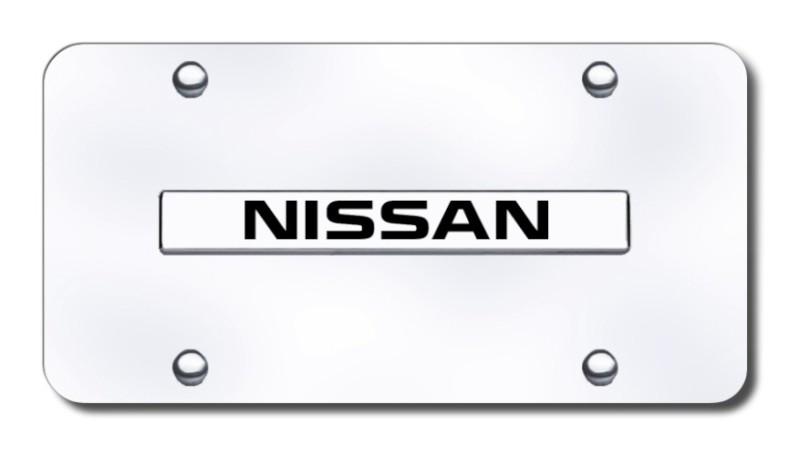 Nissan name chrome on chrome license plate made in usa genuine