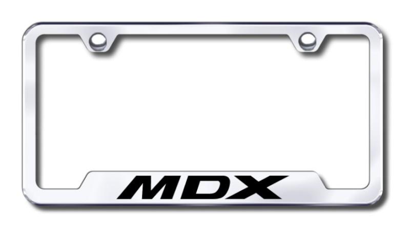 Acura mdx  engraved chrome cut-out license plate frame made in usa genuine