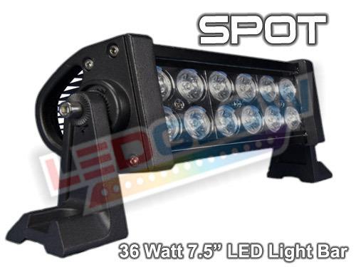 7.5" 36 watt led off road lighting spot light bar 12 x 3 watt leds jeep 4x4 atv