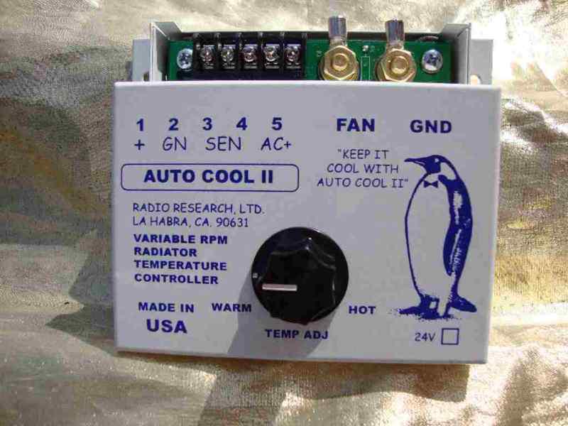 Radiator fan/temp control 40 amp fan rpm for constant motor temperature