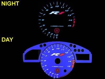 Yamaha yzf r1 2004 2005 2006 blue face glow gauge custom mph kmh 04 05 06 plasma