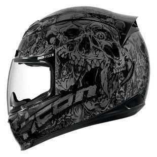 Icon airmada parahuman motorcycle helmet black size x-small