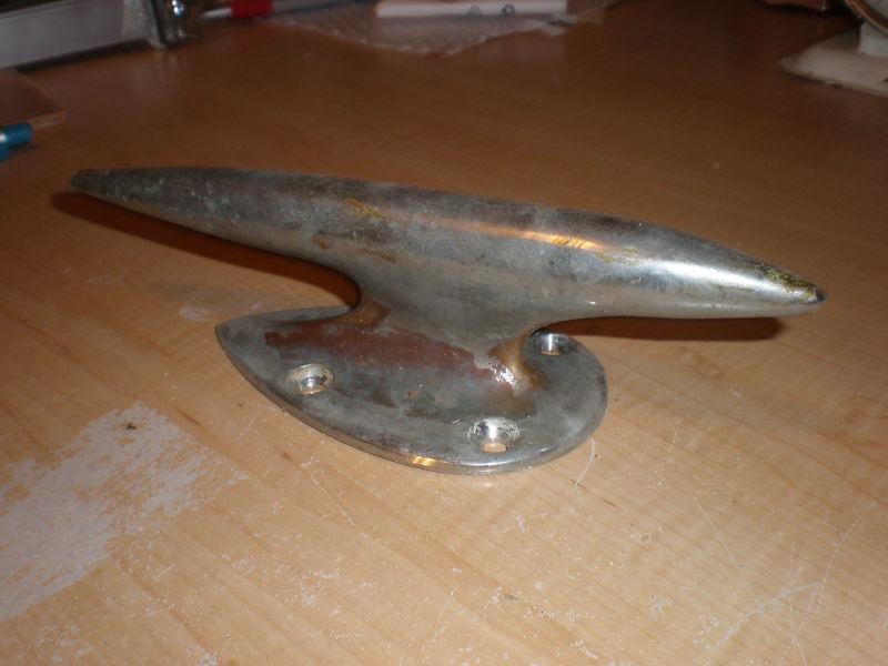 Vintage 1964 chris craft 8" chrome plated bronze boat teardrop / torpedo cleat 