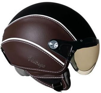  nexx x60 vintage helmet - black/brown - open face scooter helmet
