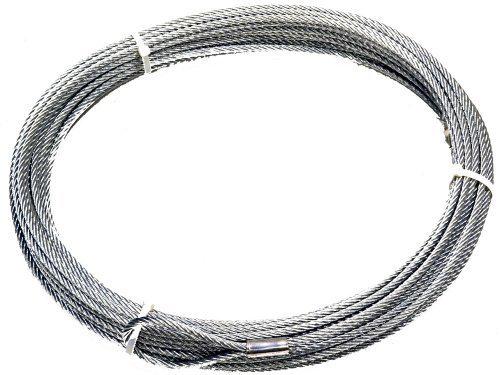 Warn winch cable 9000lb capacity 5/16in x 125ft length galvanized aircraft wire