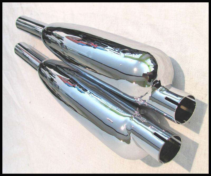 Triumph 650 tr6c trophy silencer / muffler set 1967-68 pn# 70-6974 / 70-6975