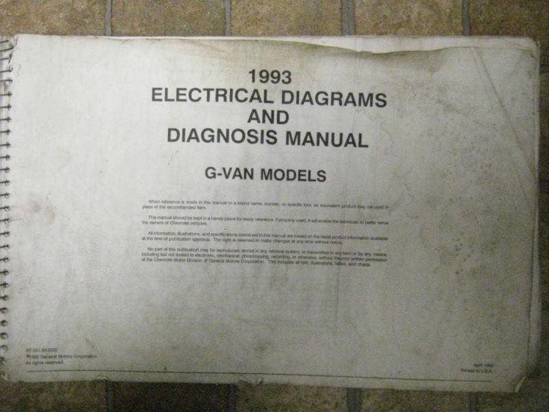 1993 chevy g van models electrical diagrams & diagnosis manual original c143