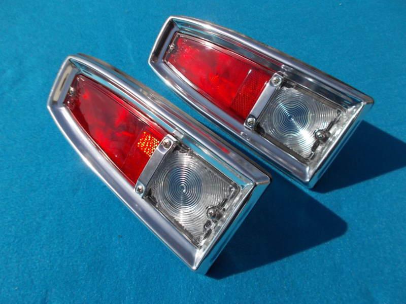New 1966 1967 chevrolet nova chevy ii & ss pair rear tail lamp assy with guidex 