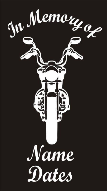 In memory of harley motorcycle fatboy biker vinyl decal window sticker qty 4