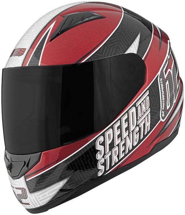 Speed and strength ss1100 62 motorsports helmet red/black sm/small