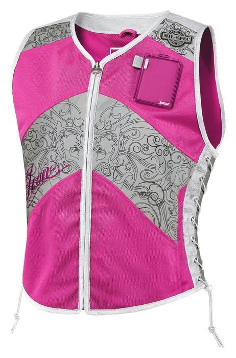 Icon military spec corset motorcycle vest pink women's medium/large