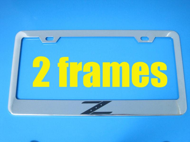 (2) nissan "z logo" chrome license plate frame 350z 370z