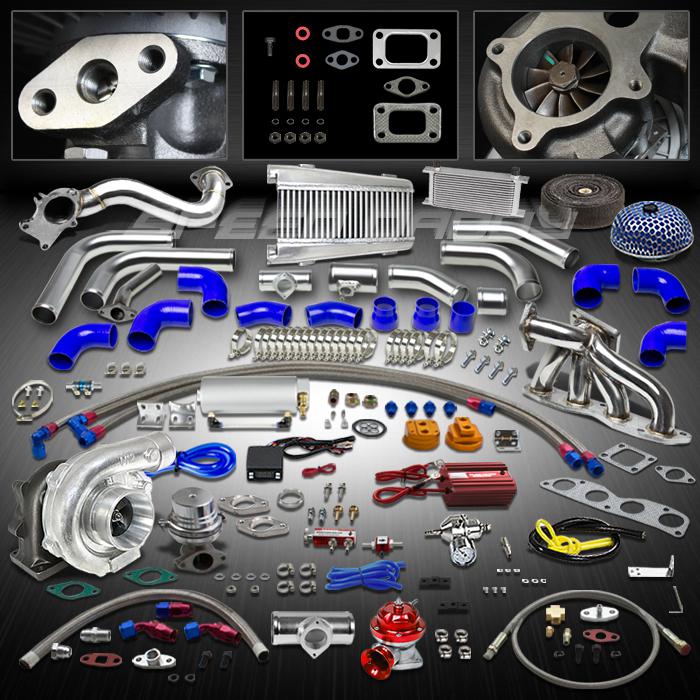 T3 18pc turbo kit turbocharger+manifold+intercooler+downpipe 06-11 civic si fg2