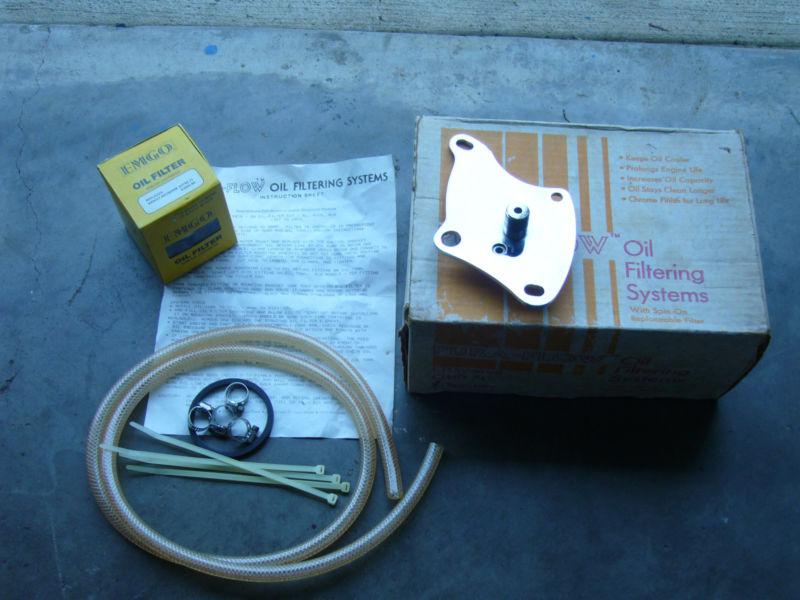 Pura flow oil filter conversion kit for 1957-1977 harley davidson sportster nos
