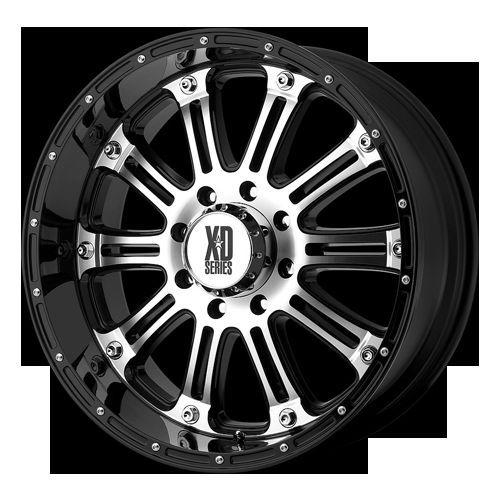 20" xd795 hoss machined with 33x12.50x20 toyo open country mt tires wheels rims