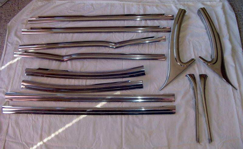 1955 1956 1957 chevy chevrolet belair sedan set of12 piece  side stainless