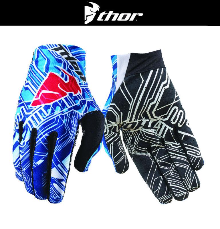 Thor youth void fusion blue red white dirt bike gloves motocross mx atv 2014