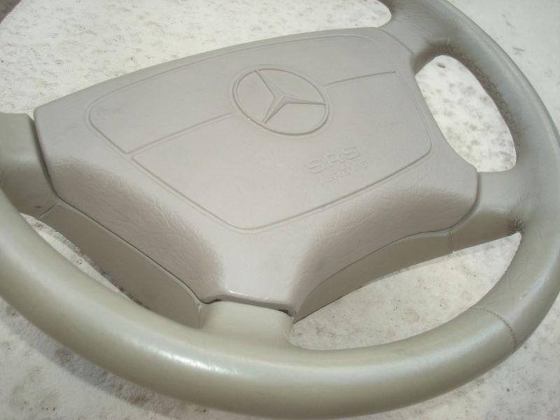 Mercedes leather steering wheel with airbag w129 w140 w202 w210 beige 