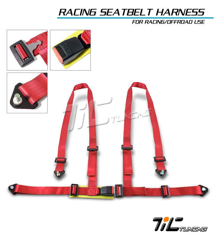 Mazda nissan toyota bmw audi honda 4-point red racing safety belt harness kit