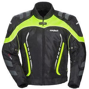 Cortech gx sport series 3 textile jacket black/ hi viz green