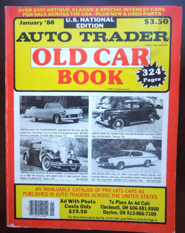 25 year old 1988 auto trader book-old cars - u.s national edition - 318 pages
