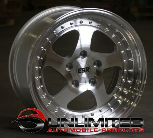 Esr sr02 17x9.5 et30 5x114.3 machined silver lip fit mazda miata