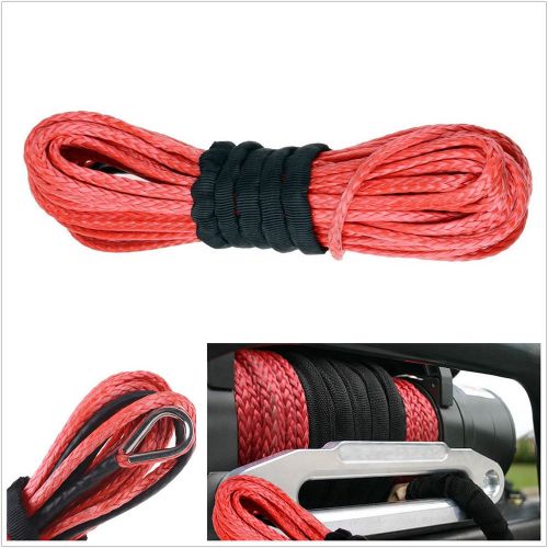 50&#039;x1/4&#034;dyneema synthetic winch rope cable 6400 lbs atv suv recovery replacement