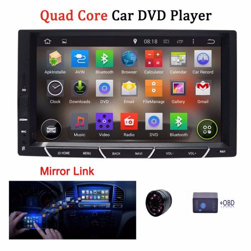 Capacitive android 4.4 car dvd player gps wifi quad core mirror-link radio+obd2