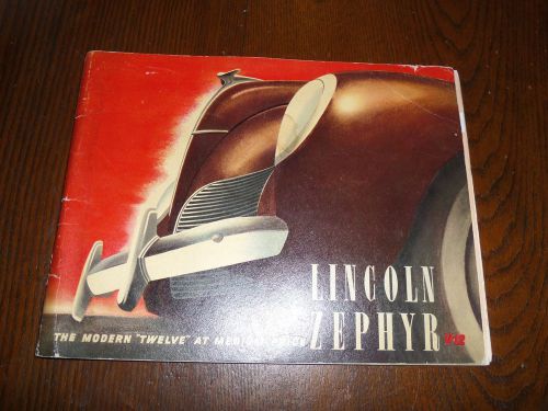 Lincoln zephyr v-12 1938 sales literature