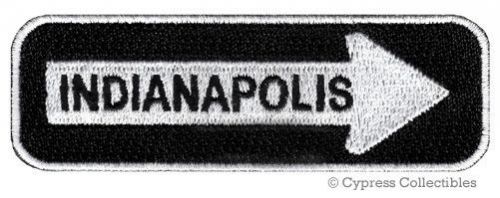 Indianapolis road sign biker patch embroidered iron-on motorcycle vest emblem