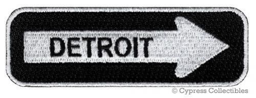 Detroit road sign biker patch embroidered iron-on motorcycle vest emblem new