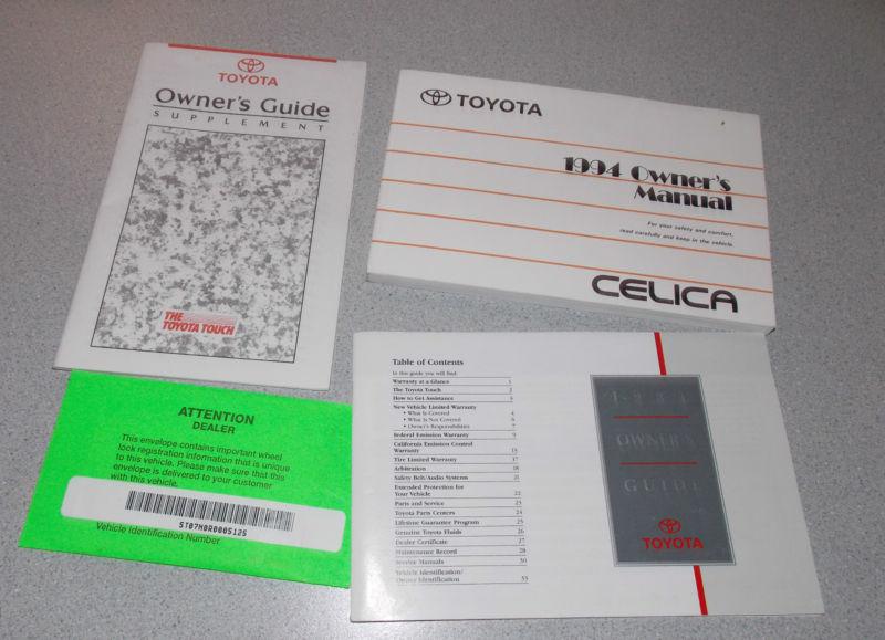 1994 toyota celica gt owners manuals