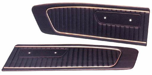 New! 1966 mustang door panels pair black left and right sides 