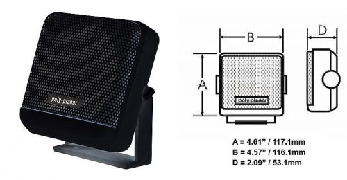 Poly-planar #mb41b - vhf extension speaker - 10w surface mount - black