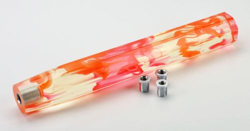 Jdm crystal bubble vip dildo 300mm gear shift knob orange red swirl
