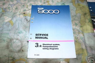 1989 saab 9000 turbo electrical systems wiring diagrams 3:4 factory manual