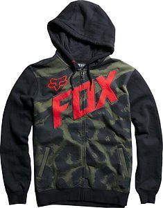 Fox racing marz limited edition mens zip up hoodie olive green/black xl