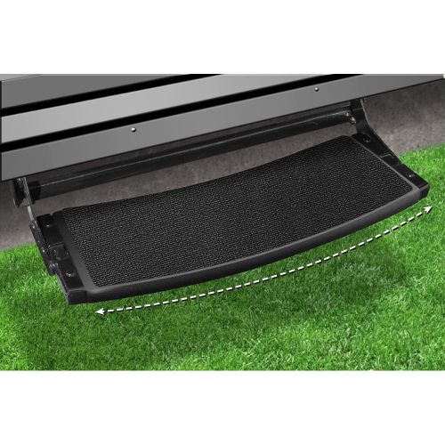 Prest-o-fit 2-0374 outrigger radius rv step rugs 22 in wide black onyx