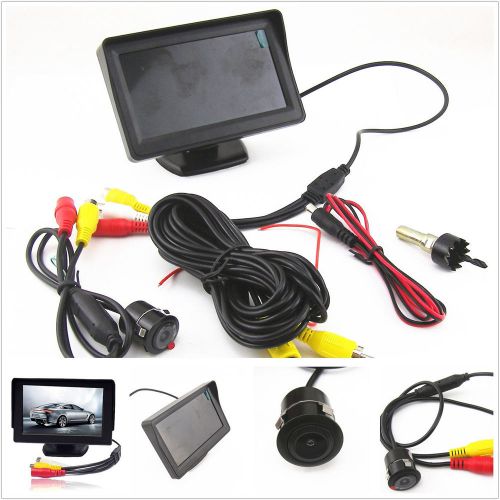Dc12v waterproof 18.5mm car suv reverse backup camera 4.3&#034; lcd monitor tool kit